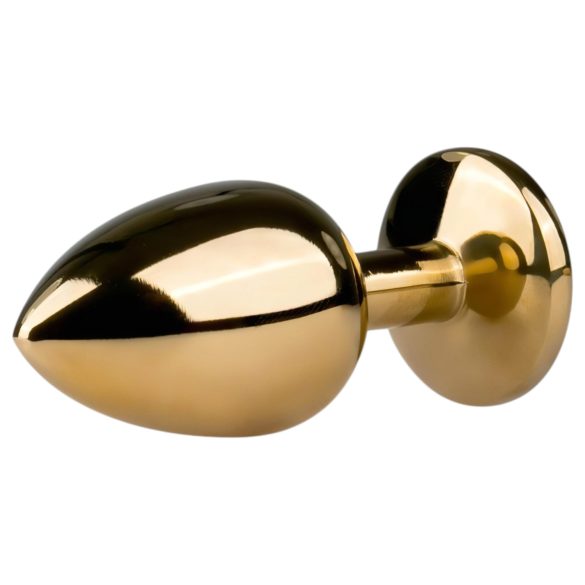 Easytoys anālais plug ar violetu akmeni metāla zelta 2,5 cm