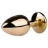 Easytoys Metal Nr.1 - ar baltu akmentiņu konusveida anālais plug - zelta krāsas (2,5 cm)