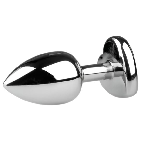 Easytoys metāla anālais spraudnis ar sirds formas akmeni sudraba-balts