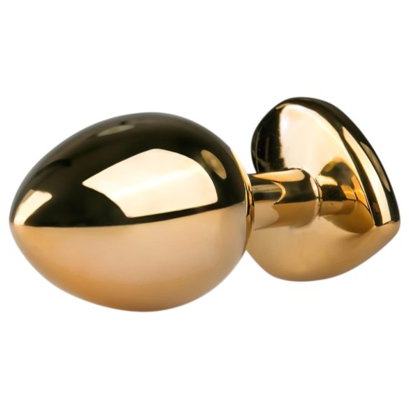 Easytoys metāla anālais plug ar rozā akmeni zelta krāsā 3cm