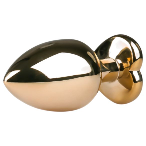 Easytoys metāla anālais plug ar sirds formas pamatni, zelta-rozā, 3.5 cm