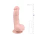 Easytoys - dildo ar piesūcekni un sēkliniekiem 15 cm naturāls