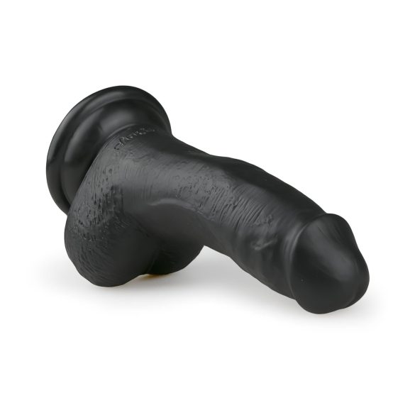 Easytoys - dildo ar stiprinājumu un sēkliniekiem 15cm melns