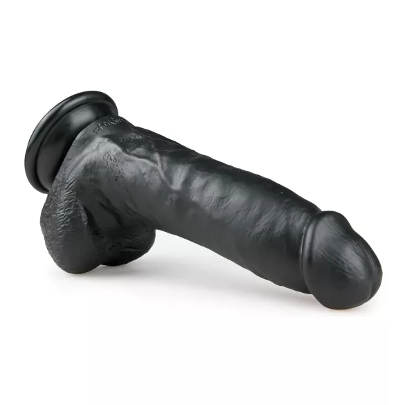 Easytoys - piesūcekņa dildo ar sēkliniekiem 20 cm melns