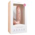 Easytoys - piesūcekņa dildo ar sēkliniekiem (22,5 cm) - dabīgs