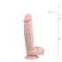 Easytoys - piesūcekņa dildo ar sēkliniekiem (22,5 cm) - dabīgs