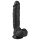 Easytoys - melnās krāsas piesūcekņa dildo ar sēkliniekiem (22,5cm)