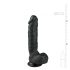 Easytoys - melnās krāsas piesūcekņa dildo ar sēkliniekiem (22,5cm)