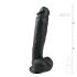Easytoys - piesūceknis, sēklinieku liels dildo (26,5cm) - melns