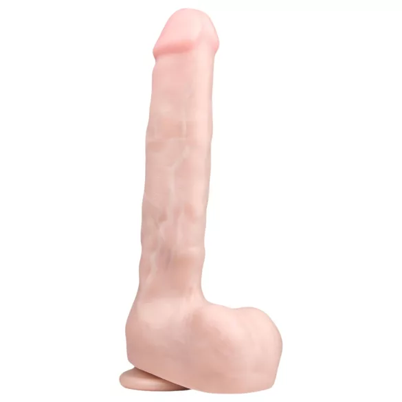 Easytoys - dildo ar stiprinājumu un sēkliniekiem 29,5 cm naturāls