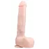 Easytoys - dildo ar stiprinājumu un sēkliniekiem 29,5 cm naturāls