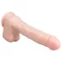 Easytoys - dildo ar stiprinājumu un sēkliniekiem 29,5 cm naturāls
