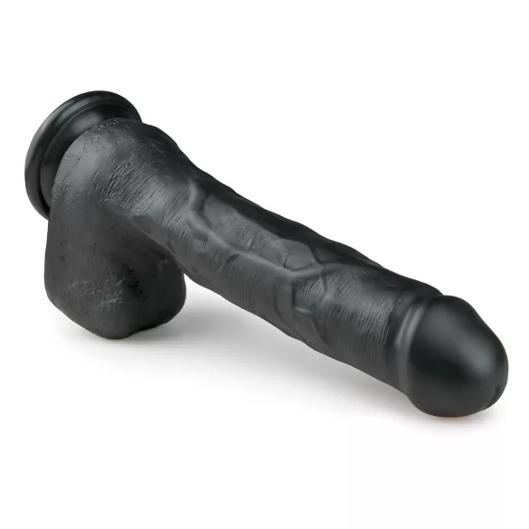 Easytoys - reālistisks dildo ar sēkliniekajiem un piesūcekni 29,5 cm melns