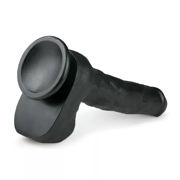 Easytoys - reālistisks dildo ar sēkliniekajiem un piesūcekni 29,5 cm melns