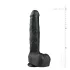 Easytoys - reālistisks dildo ar sēkliniekajiem un piesūcekni 29,5 cm melns