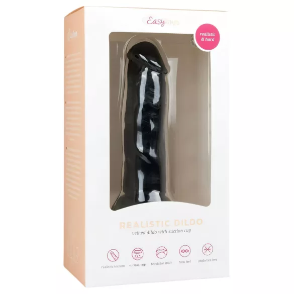 Easytoys - reālistisks dildo ar piesūcekni 15,5 cm melns