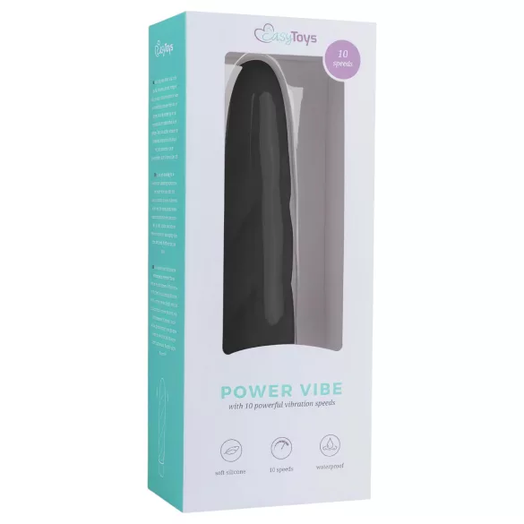 Easytoys Power Vibe - vibrators ar vītņveida silikona stieni melns