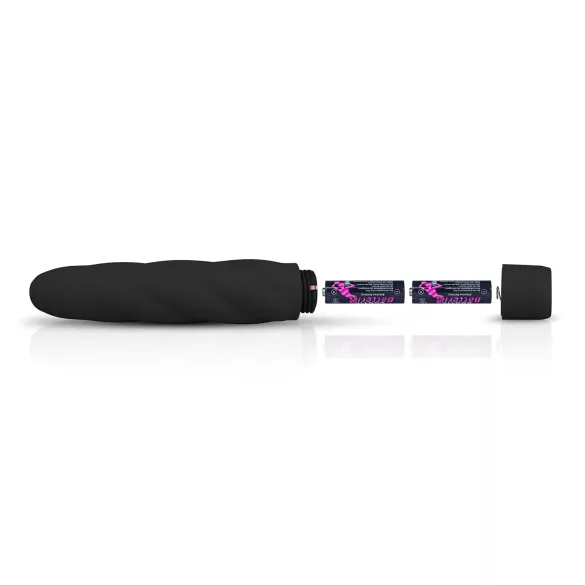 Easytoys Power Vibe - vibrators ar vītņveida silikona stieni melns
