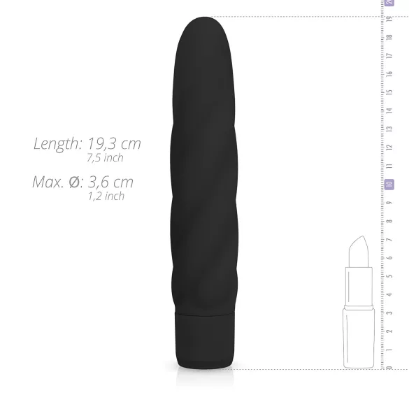 Easytoys Power Vibe - vibrators ar vītņveida silikona stieni melns