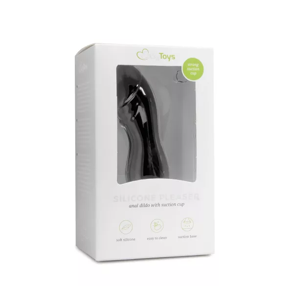 Easytoys - dildo ar galviņu un piesūcekni melns