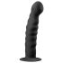 Easytoys Ribbed - piesūcekņa anālais dildo (14cm) - melns