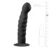 Easytoys Ribbed - piesūcekņa anālais dildo (14cm) - melns