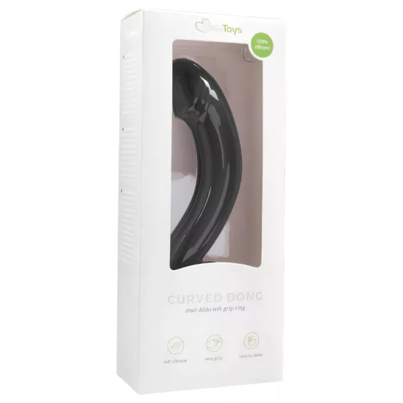 EasyToys anālais dildo izliekts silikona melns