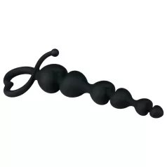 EasyToys - anālais dildo ar pērlītēm (melns)