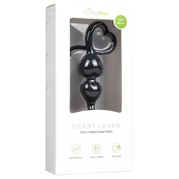 EasyToys - anālais dildo ar bumbiņām melns