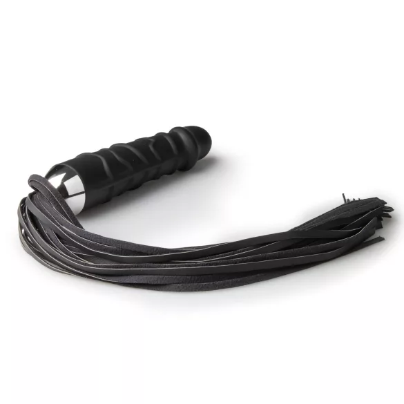 Easytoys floggers — pletne un silikona dildo 2 vienā, melns