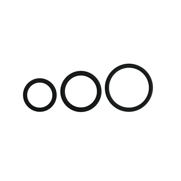 Easytoys - silikona erekcijas gredzenu komplekts 3 gab. melns