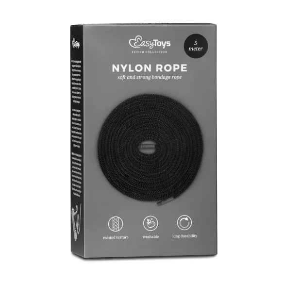 Easytoys Rope - verdzības virve (5 m, melna)