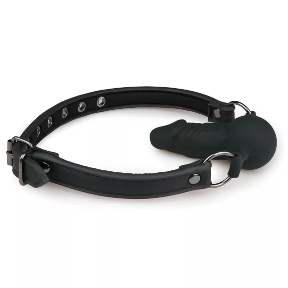 EasyToys - mutes aizbāznis ar iekšējo dildo (melns)