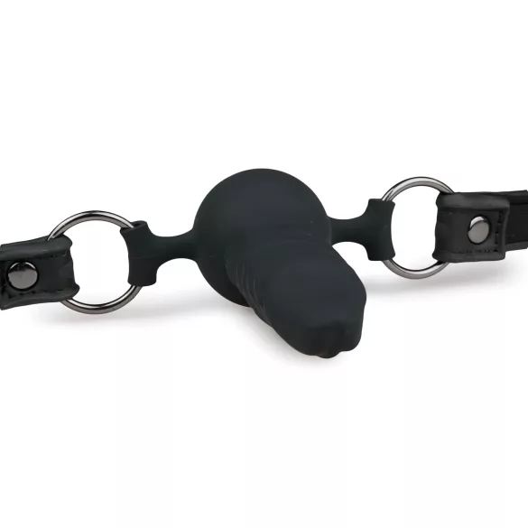 EasyToys - mutes aizbāznis ar iekšējo dildo (melns)