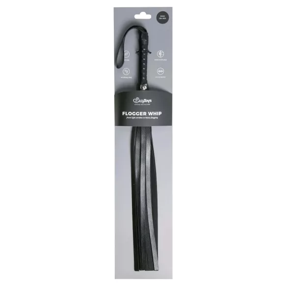 Easytoys floggers pātaga mīksta mākslīgā āda melna
