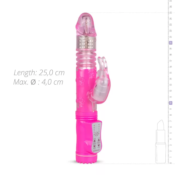 EasyToys Bunny - stūmošais vibrators (rozā)