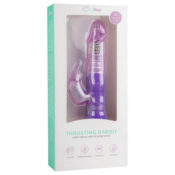 Easytoys Bunny - rotējošs vibrators ar stumšanas funkciju violets