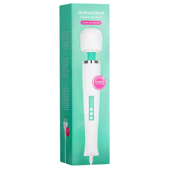MyMagicWand - spēcīgs masāžas vibrators balts-tirkīza