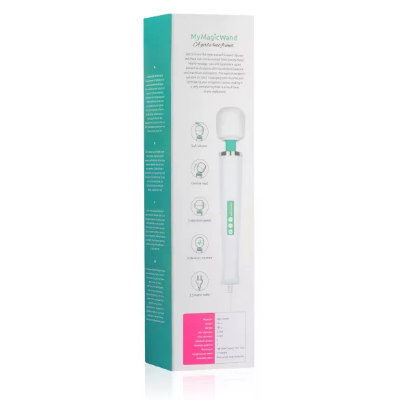 MyMagicWand - spēcīgs masāžas vibrators balts-tirkīza