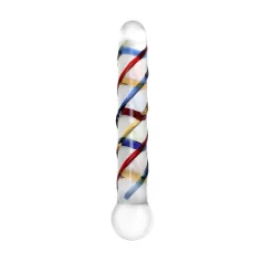   Rimba Rachella - stikla dubultais dildo caurspīdīgs krāsains