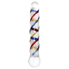   Rimba Rachella - stikla dubultais dildo caurspīdīgs krāsains