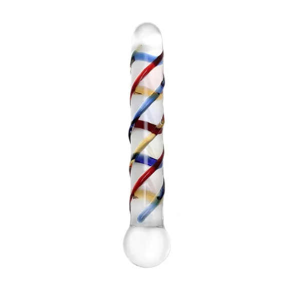 Rimba Rachella - stikla dubultais dildo caurspīdīgs krāsains