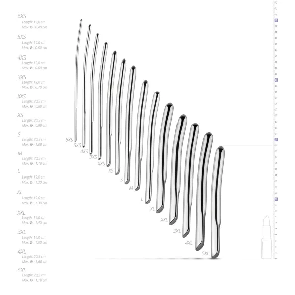 SINNER 174 - dilatoru komplekts, izliekts, nerūsējošais tērauds, 14 gab.