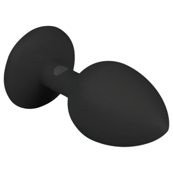 Easytoys anālais aizbāznis ar baltu akmentiņu maza izmēra melns