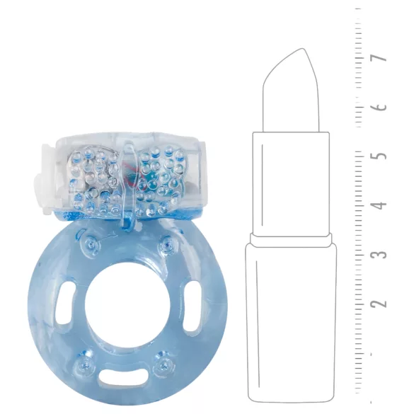 Easytoys - vibrējošais vienreizējais erekcijas gredzens zils