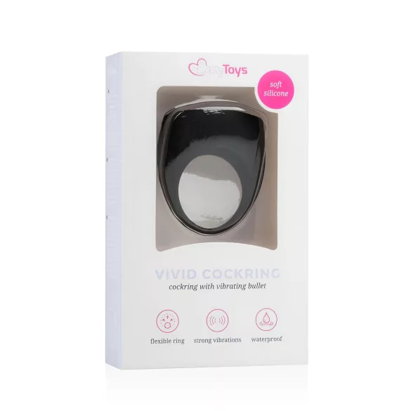 Easytoys - vibrējošs erekcijas gredzens melns
