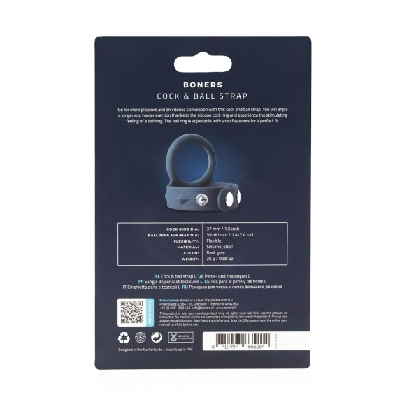 Boners divkāršā gredzena siksna vīriešiem, pelēka