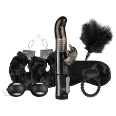 LoveBoxxx BDSM komplekts ar vibratoru, 6 daļas, melns