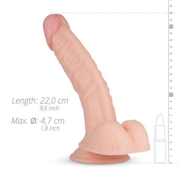Real Fantasy Derek - sēklinieku reālistisks dildo - 22cm (dabīgs)