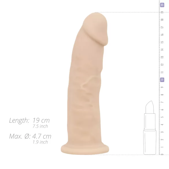 Real Fantasy Winston - vibrators ar piesūcekni 19 cm miesas krāsā